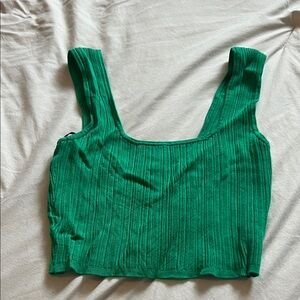 H&M Green Ribbed Tank Top